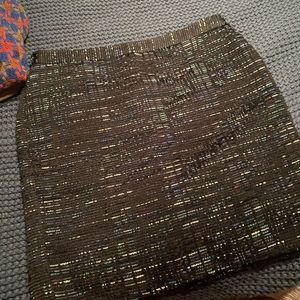 loft work skirt! Size 14 worn once! Black with hints of blue and green